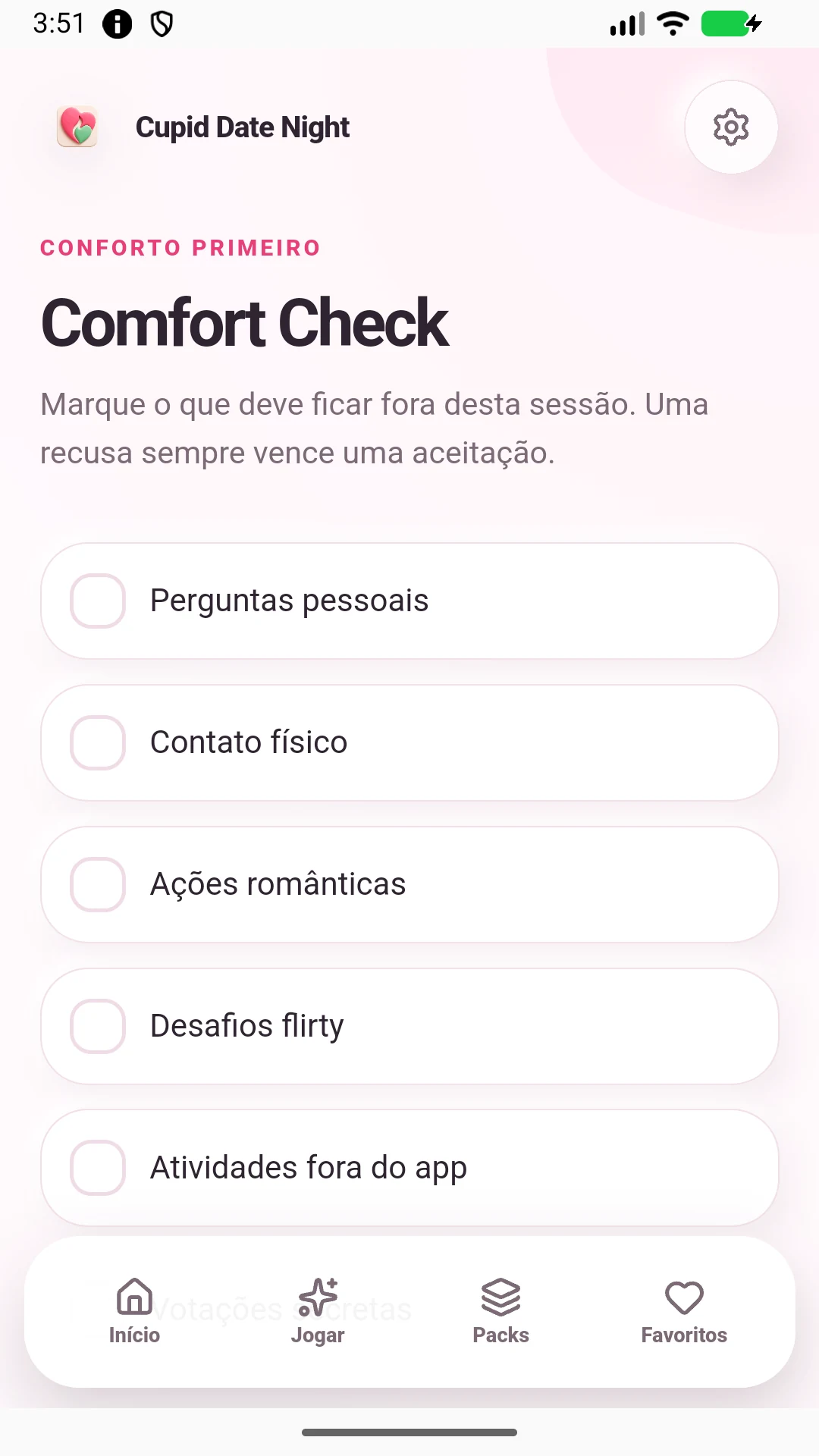 Comfort Check Cupid Date Night