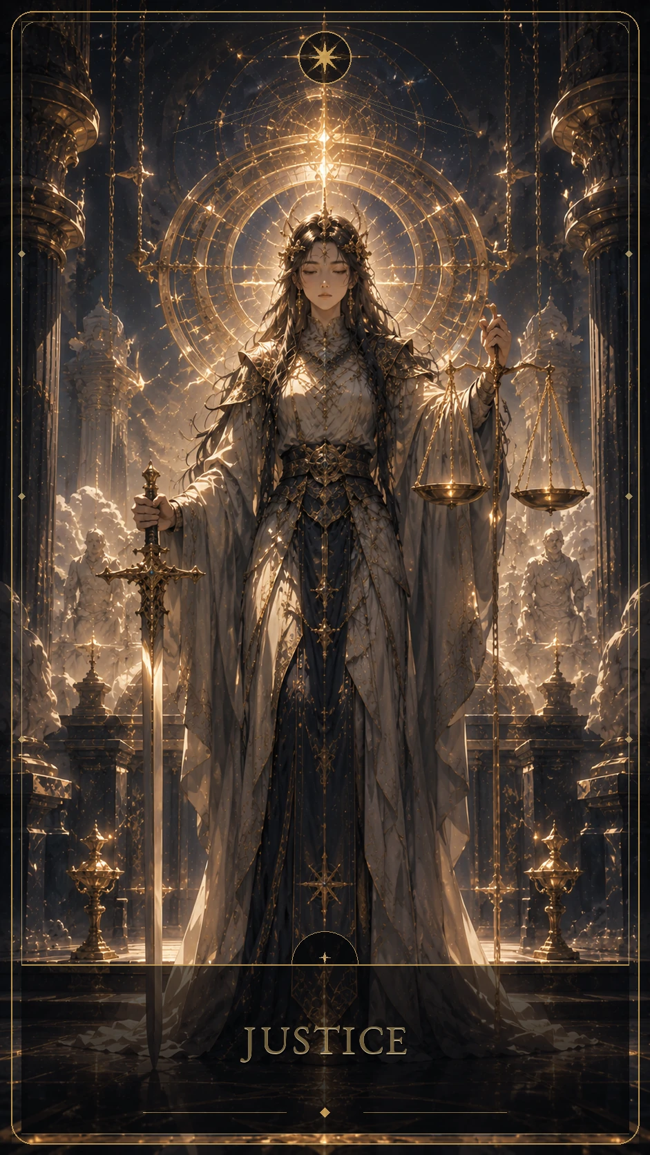 A Justiça — carta canônica do Tarot Lúmina