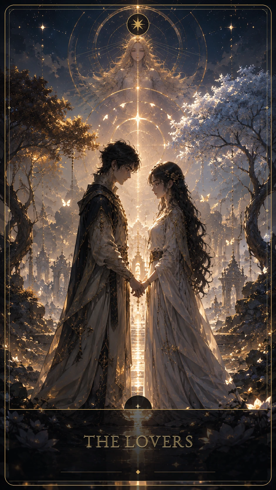 The Lovers — canonical Lúmina tarot card